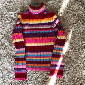 Colorful turtleneck kids sweater